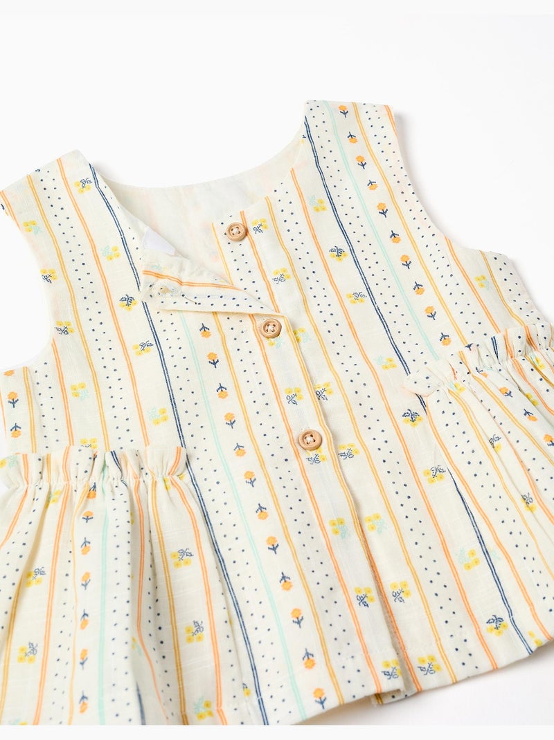 Blusa senza maniche in cotone con motivo floreale Beige chiaro - Kiabi