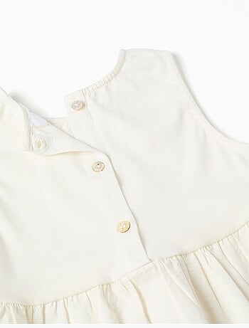 Blusa senza maniche in cotone con ricamo inglese