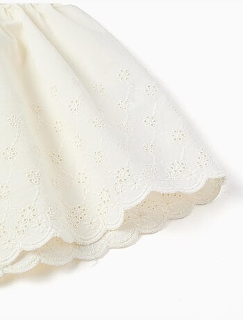 Blusa senza maniche in cotone con ricamo inglese