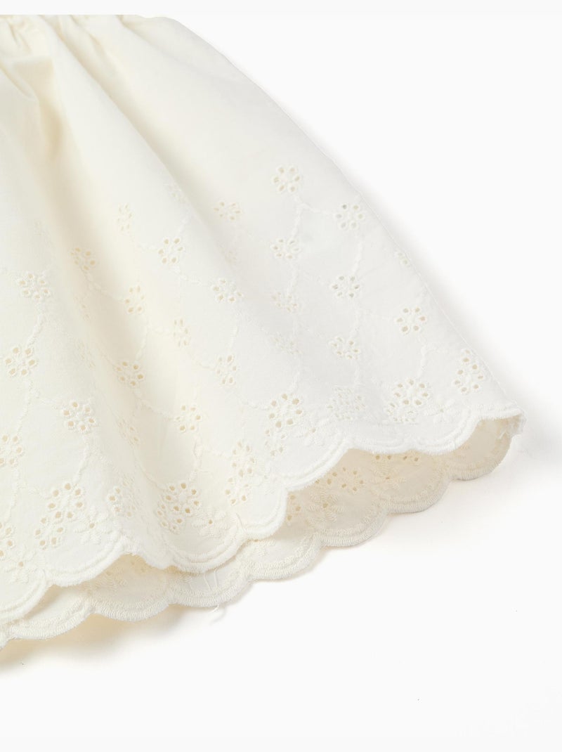 Blusa senza maniche in cotone con ricamo inglese Beige chiaro - Kiabi
