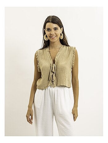 Blusa senza maniche smock OZAKIA