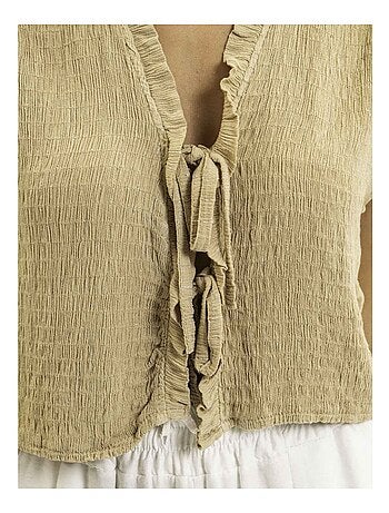 Blusa senza maniche smock OZAKIA