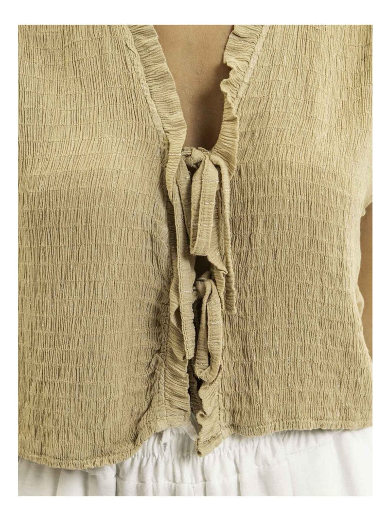 Blusa senza maniche smock OZAKIA Beige - Kiabi