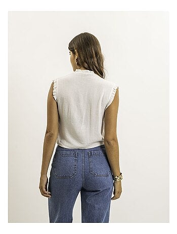 Blusa senza maniche smock OZAKIA