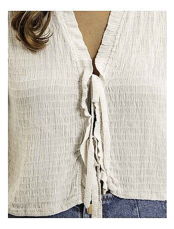 Blusa senza maniche smock OZAKIA
