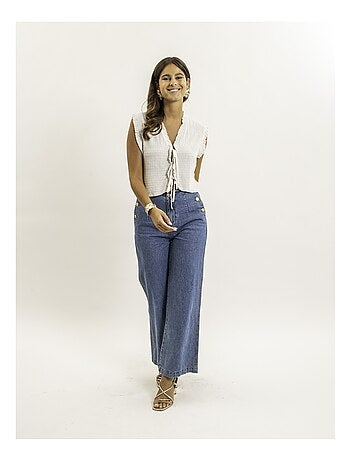 Blusa senza maniche smock OZAKIA