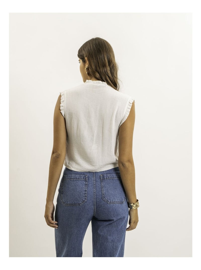 Blusa senza maniche smock OZAKIA Bianco - Kiabi