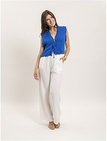 Blusa senza maniche smock OZAKIA