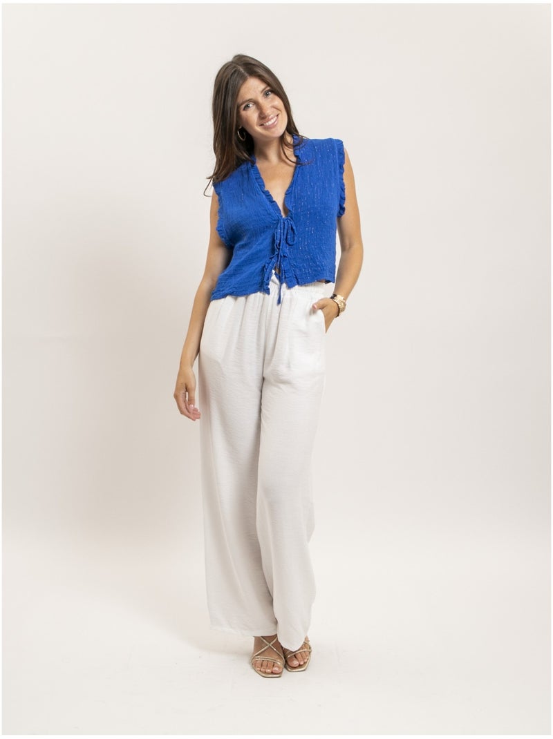 Blusa senza maniche smock OZAKIA Blu reale - Kiabi