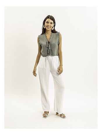 Blusa senza maniche smock OZAKIA