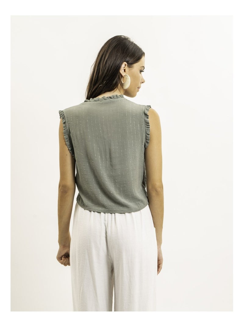 Blusa senza maniche smock OZAKIA Cachi - Kiabi