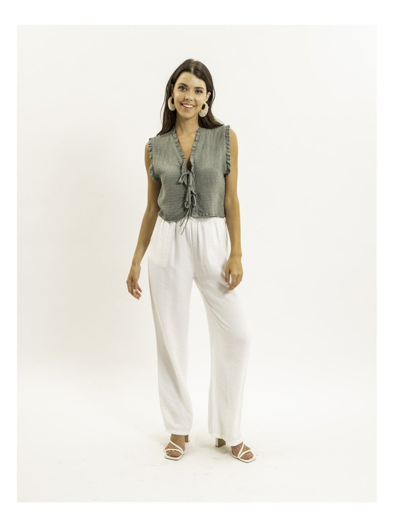 Blusa senza maniche smock OZAKIA Cachi - Kiabi