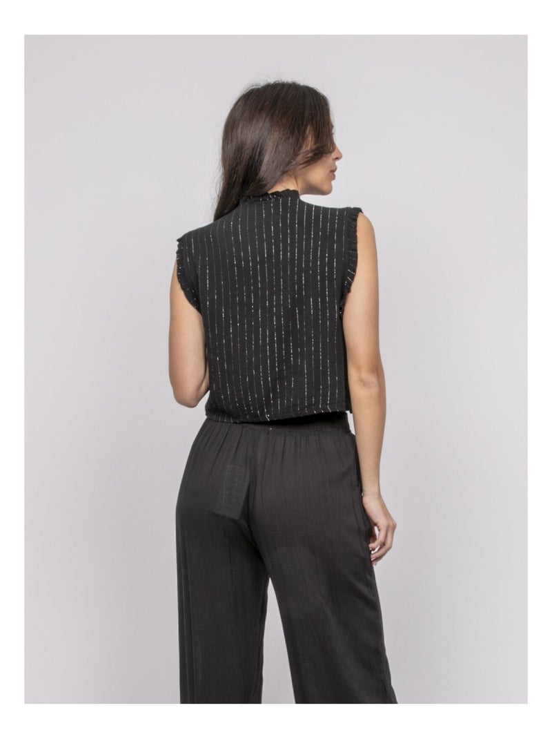Blusa senza maniche smock OZAKIA Nero - Kiabi