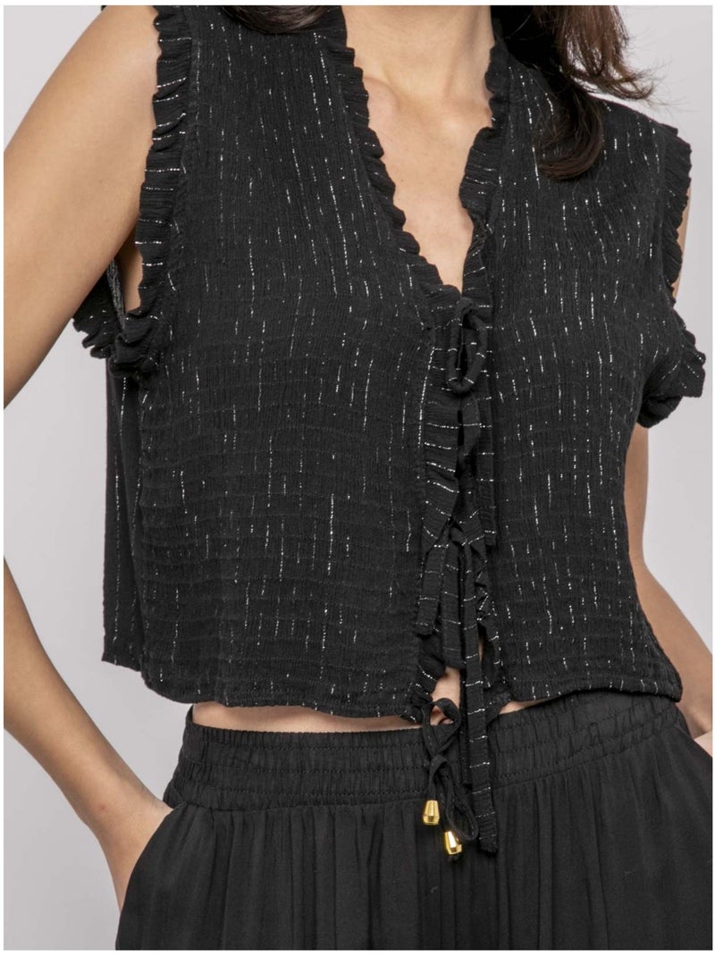 Blusa senza maniche smock OZAKIA Nero - Kiabi