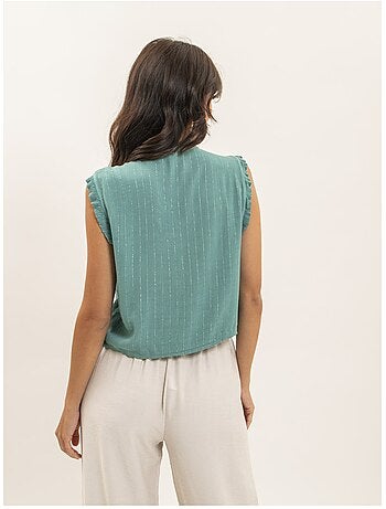 Blusa senza maniche smock OZAKIA
