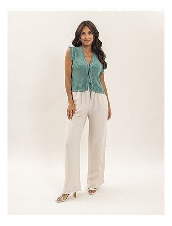 Blusa senza maniche smock OZAKIA