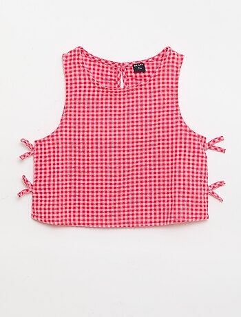 Blusa senza maniche vichy