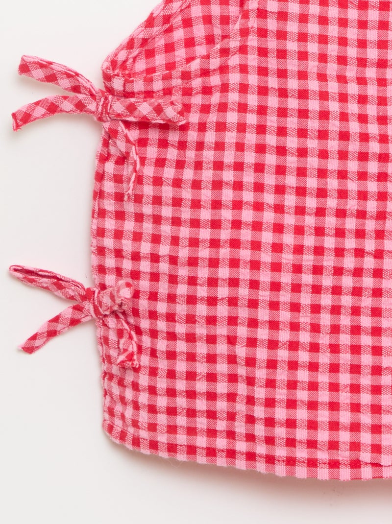Blusa senza maniche vichy Rosa - Kiabi