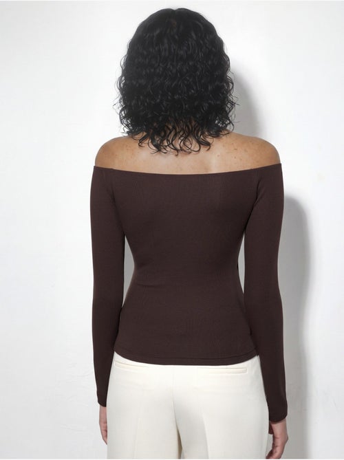 Blusa slim fit a maniche lunghe con scollo a v busem - Kiabi