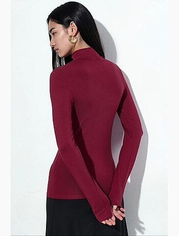 Blusa slim fit con mezzo dolcevita busem