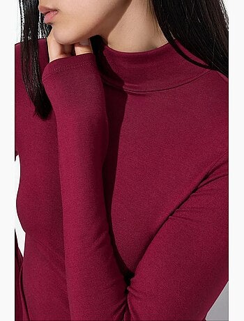 Blusa slim fit con mezzo dolcevita busem