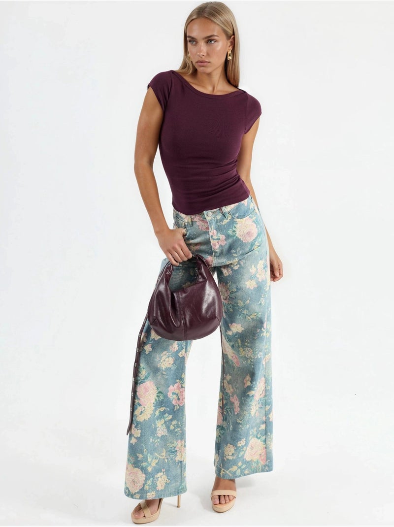 Blusa slim fit con scollo a barca busem Malva - Kiabi