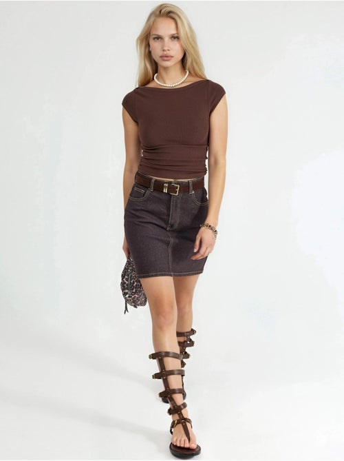 Blusa slim fit con scollo a barca busem - Kiabi Blusa slim fit con scollo a barca busem - Kiabi