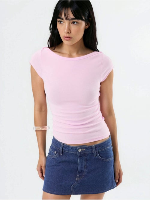 Blusa slim fit con scollo a barca busem - Kiabi Blusa slim fit con scollo a barca busem - Kiabi