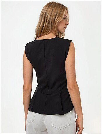 Blusa slim fit plissettata con zip
