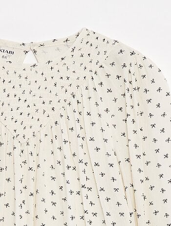 Blusa stampata in tessuto effetto crêpe