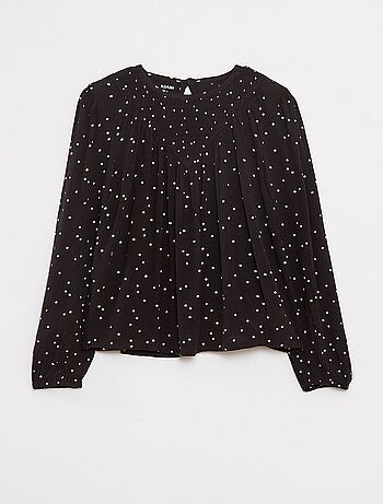 Blusa stampata in tessuto effetto crêpe