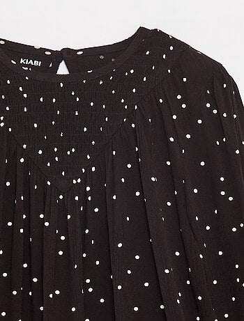 Blusa stampata in tessuto effetto crêpe