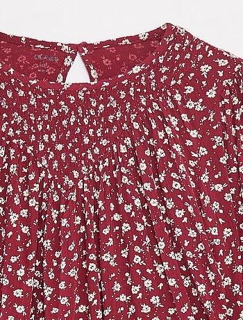 Blusa stampata in tessuto effetto crêpe