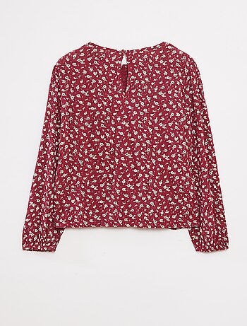 Blusa stampata in tessuto effetto crêpe