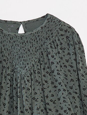 Blusa stampata in tessuto effetto crêpe