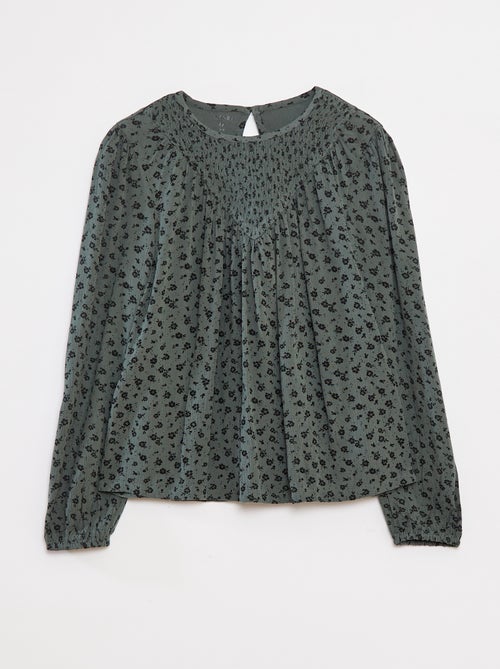 Blusa stampata in tessuto effetto crêpe - Kiabi