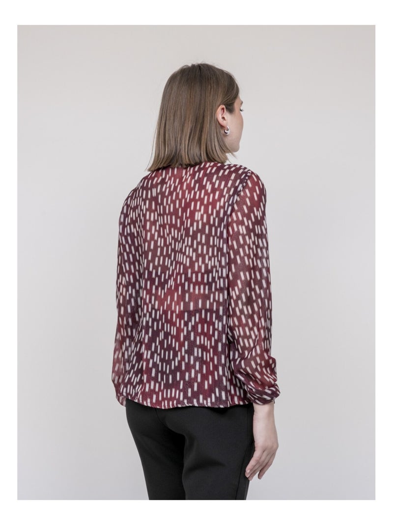 Blusa stampata ODIVINE Bordeaux - Kiabi