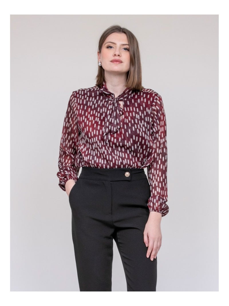 Blusa stampata ODIVINE Bordeaux - Kiabi