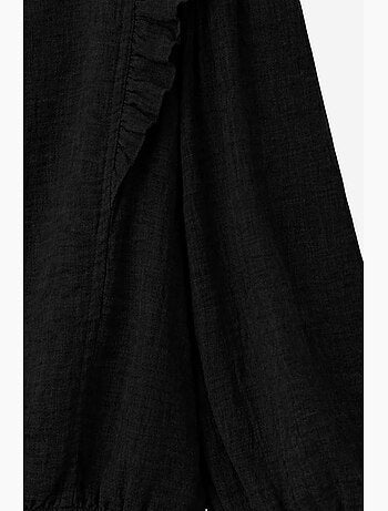 Blusa testurizzata con ruches e scollo a girocollo mixray