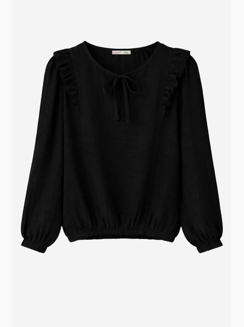 Blusa testurizzata con ruches e scollo a girocollo mixray - Kiabi