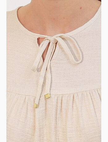 Blusa testurizzata nodo davanti bdart