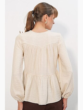 Blusa testurizzata nodo davanti bdart