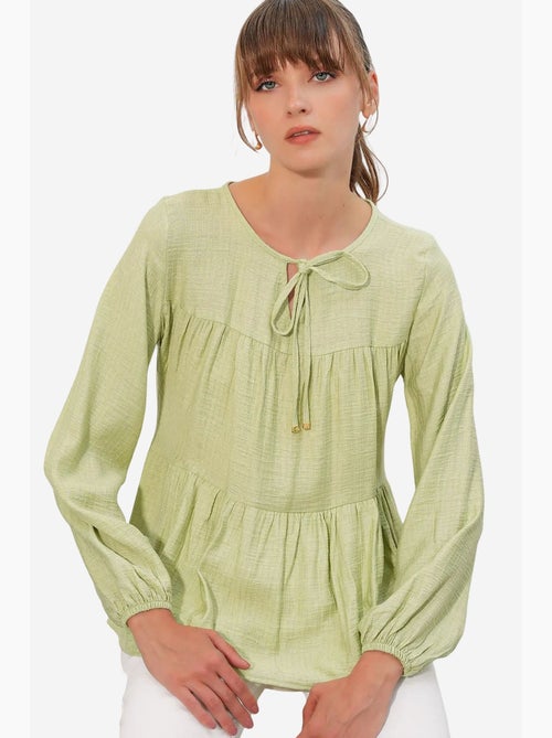 Blusa testurizzata nodo davanti bdart - Kiabi Blusa testurizzata nodo davanti bdart - Kiabi