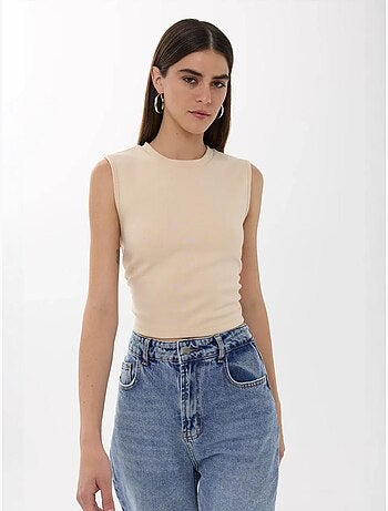 Blusa tinta unita con dettagli arricciati hiccup