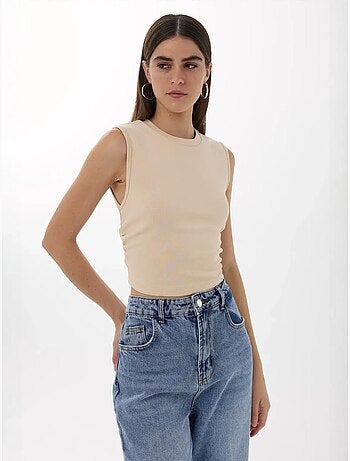 Blusa tinta unita con dettagli arricciati hiccup