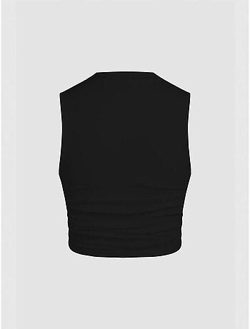 Blusa tinta unita con dettagli arricciati hiccup