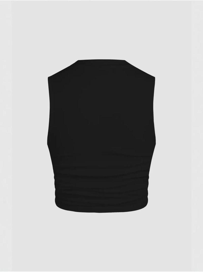 Blusa tinta unita con dettagli arricciati hiccup Nero - Kiabi