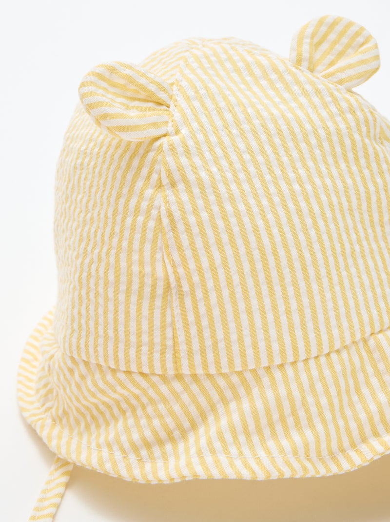 Bob a righe con piccole orecchie Giallo - Kiabi