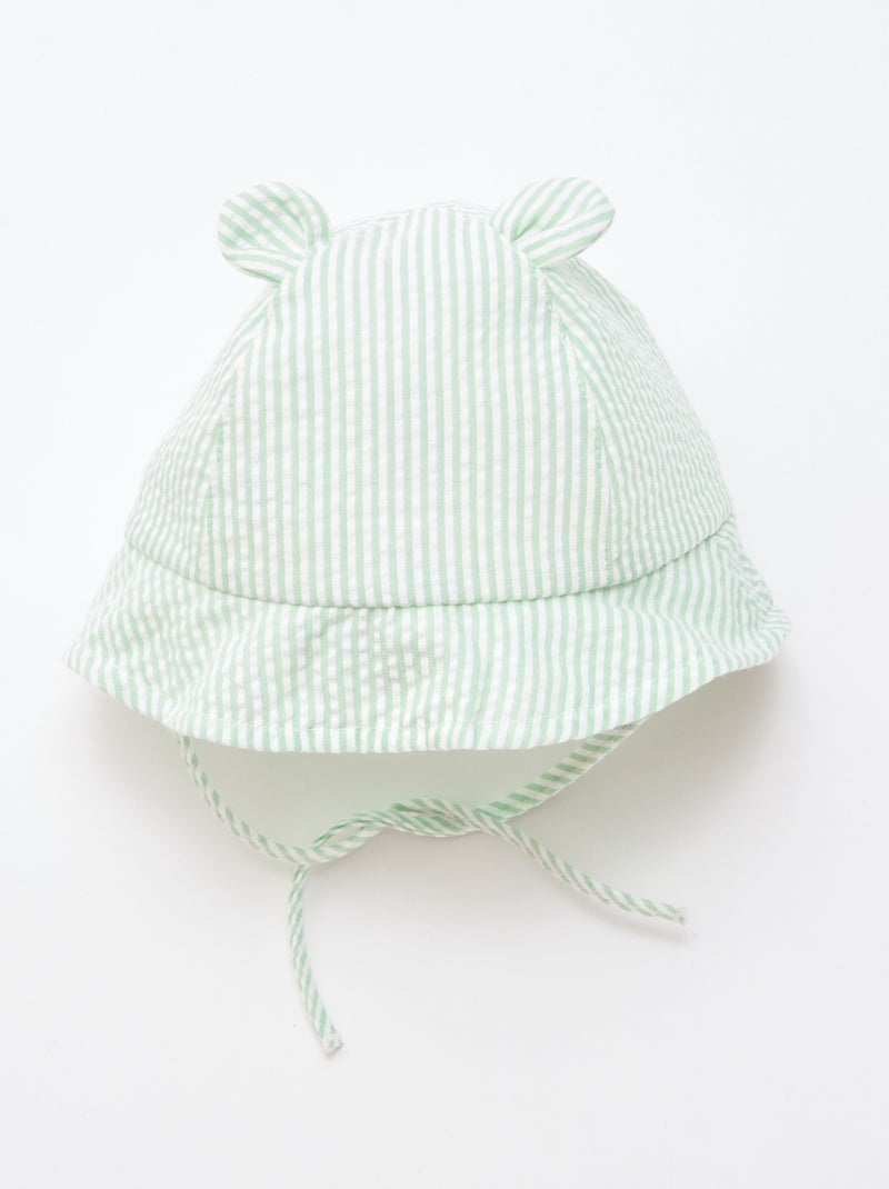 Bob a righe con piccole orecchie Verde - Kiabi