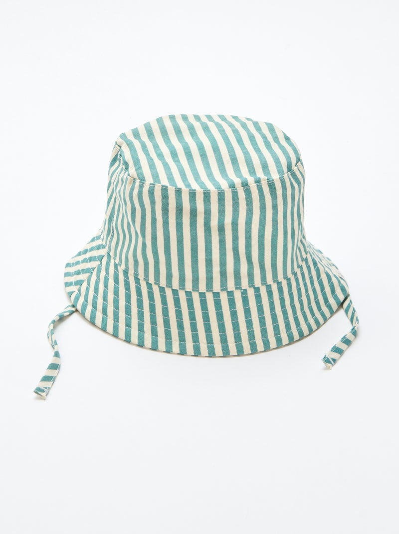 Bob a righe in cotone Verde - Kiabi